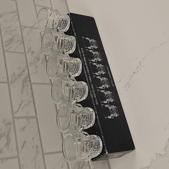 Glass Skull Shot Glasses Set Of 6 - Picture 3 of 5